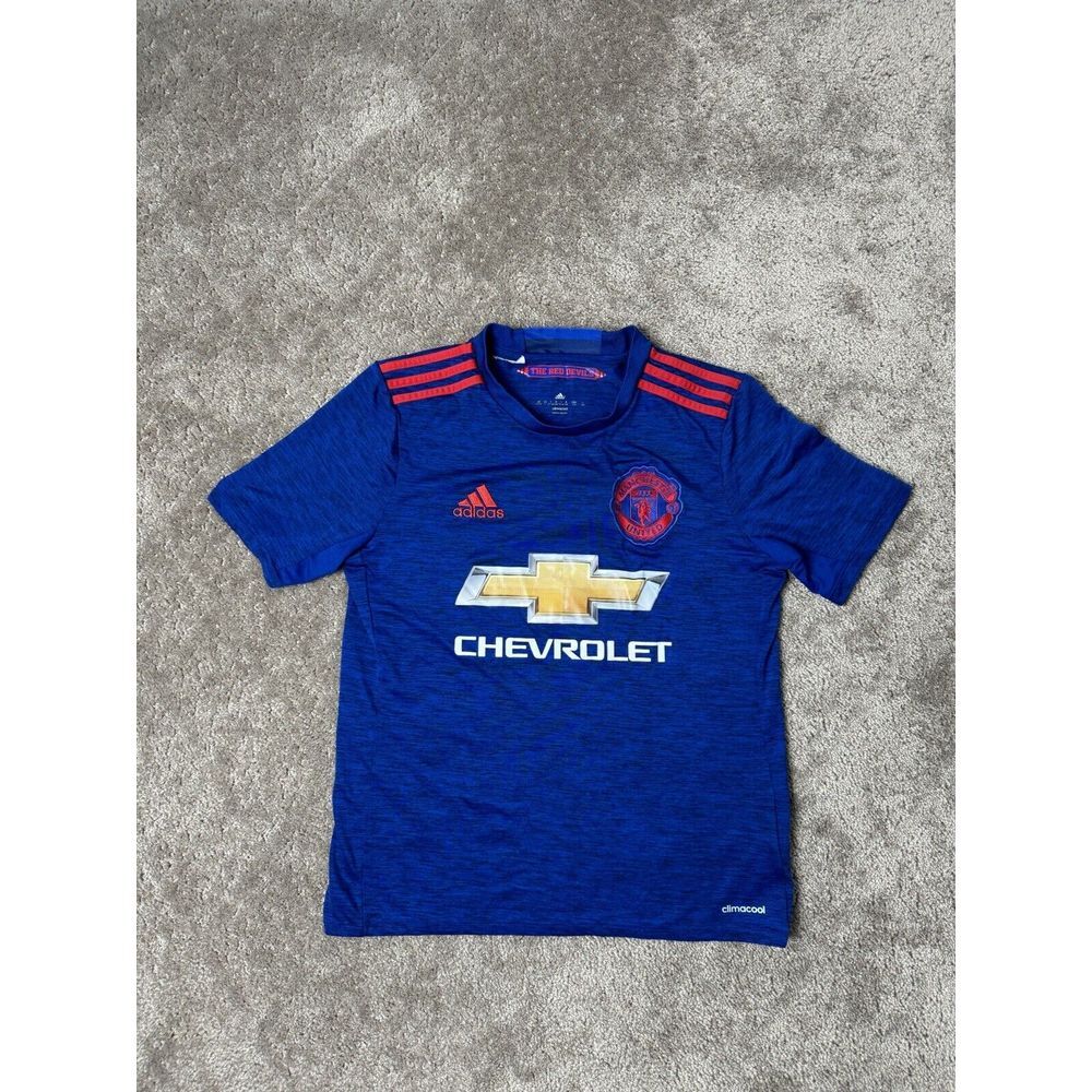 Mens Tshirt Adidas Manchester United Y2K Soccer American‎ Size 13-16 Boys Year